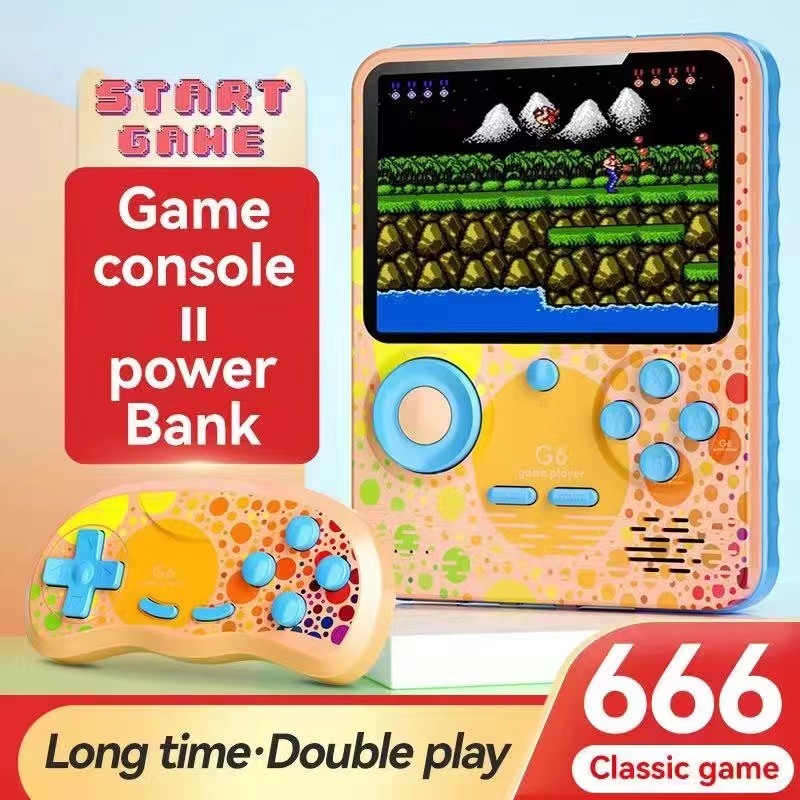 2 Player 666 In 1 G6 Game Boy Retro Classic Mini 3.5inch Game Console ...