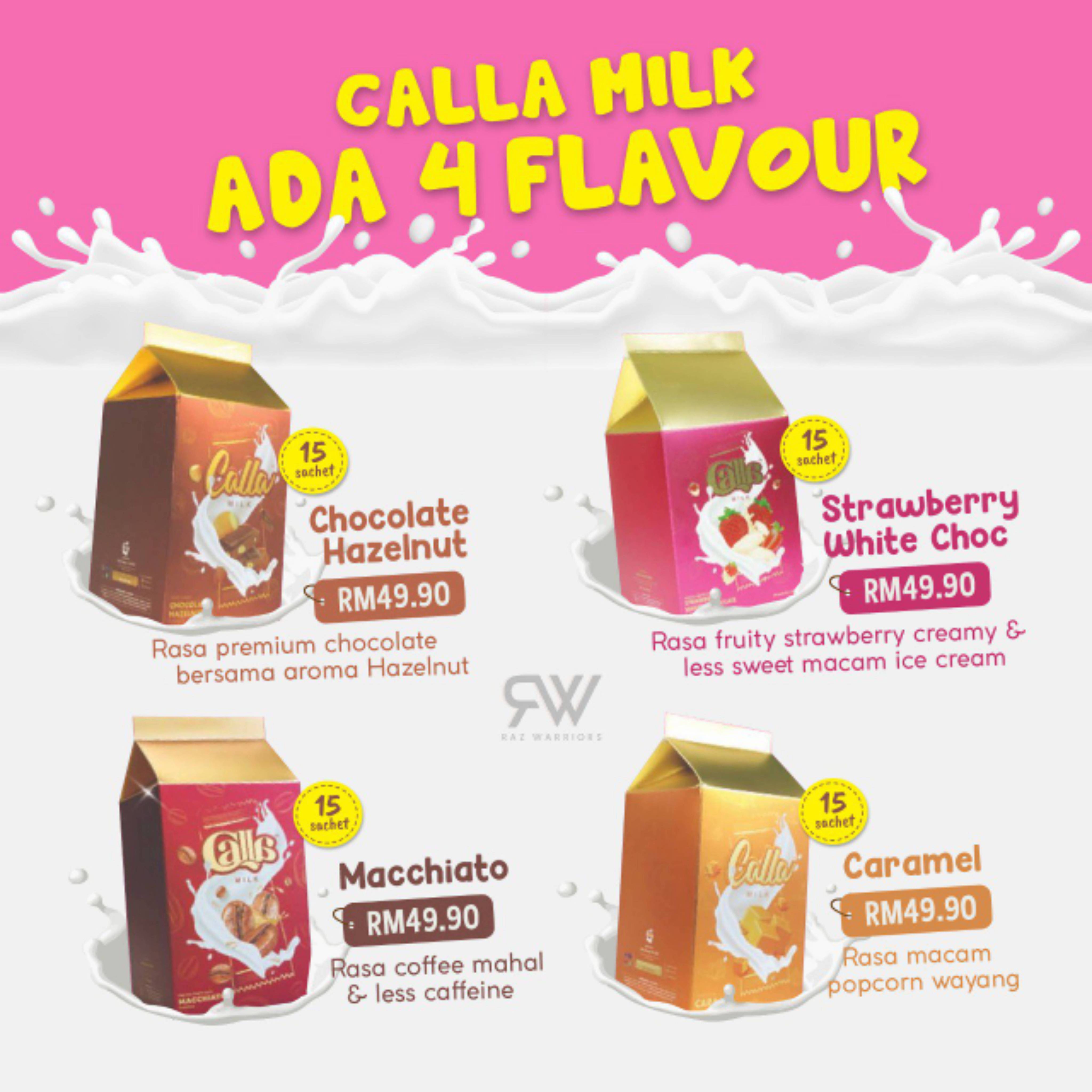 CALLA MILK MACCHIATO BLUEBERRY MELON STRAWBERRY COKLAT HAZELNUT ...