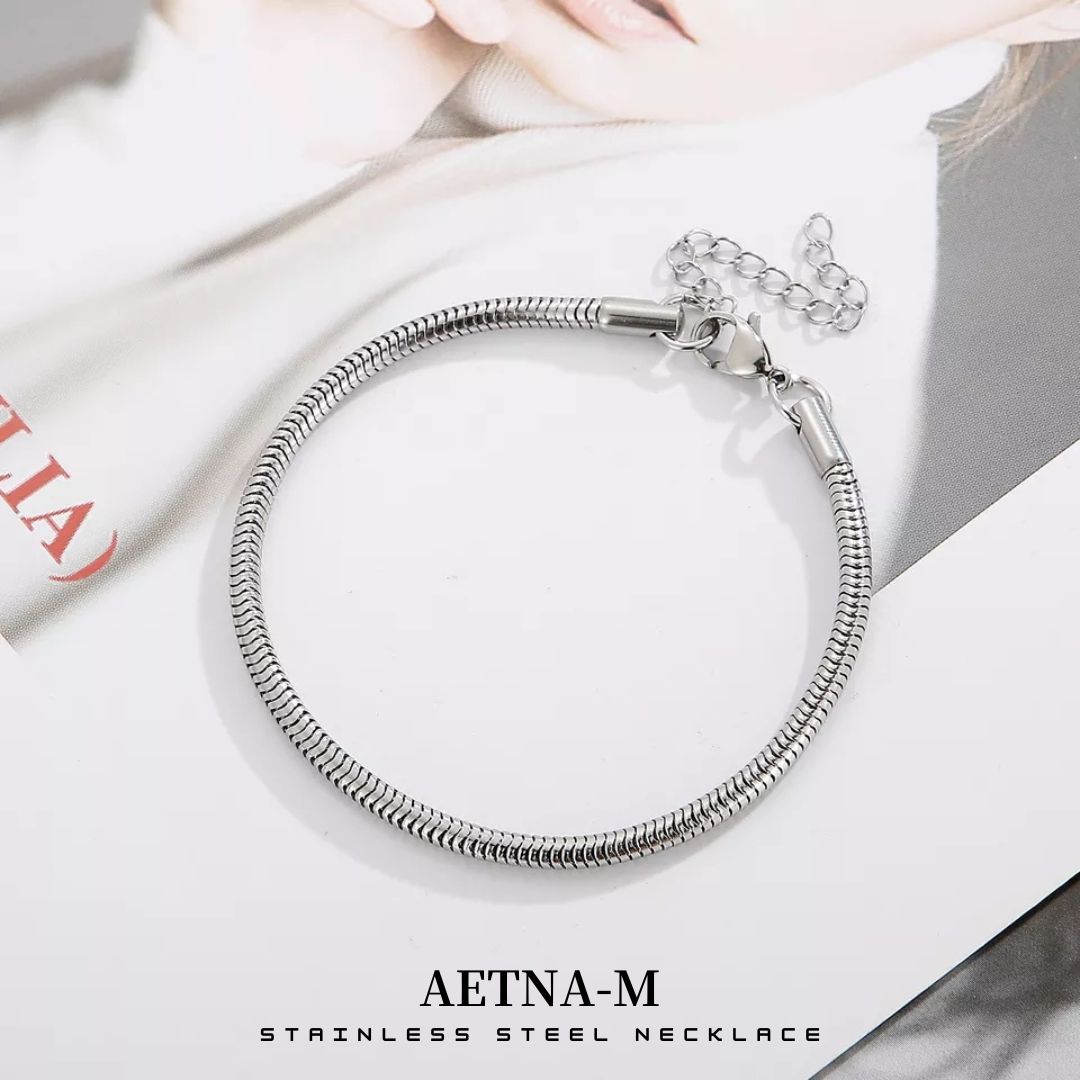 Snake Bone Silver Chain Stainless Steel Bracelet Men Women Bangle
