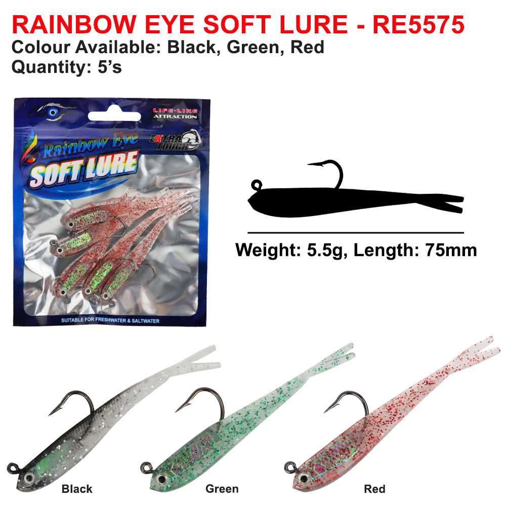 (6cm-8cm/3g-10g) Blue Eye Rainbow Eye Soft Lure Single Hook Soft Plastic SP  Artificial Fishing Jig Lures Bait Gewang