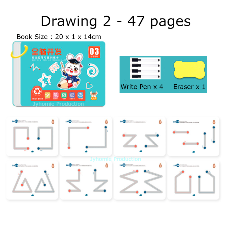 Writing Book Reusable Writing Book Early Learning Book For Kids Buku ...