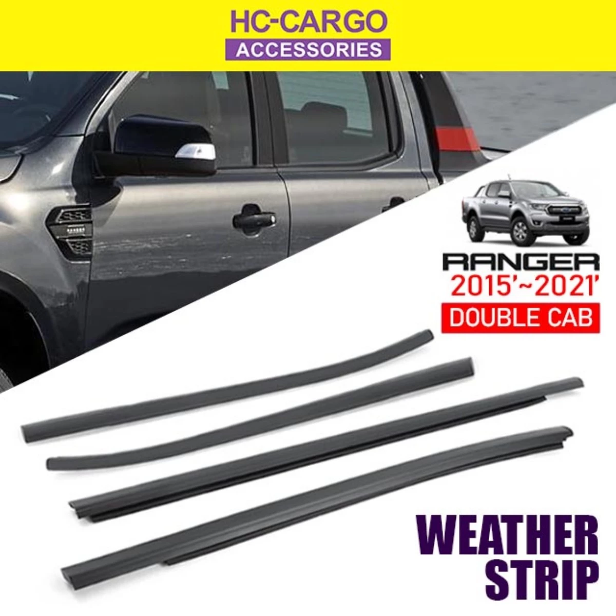 Hc Cargo Ford Ranger T6 T7 2015 - 2021 Door Weatherstrip Window Seal ...