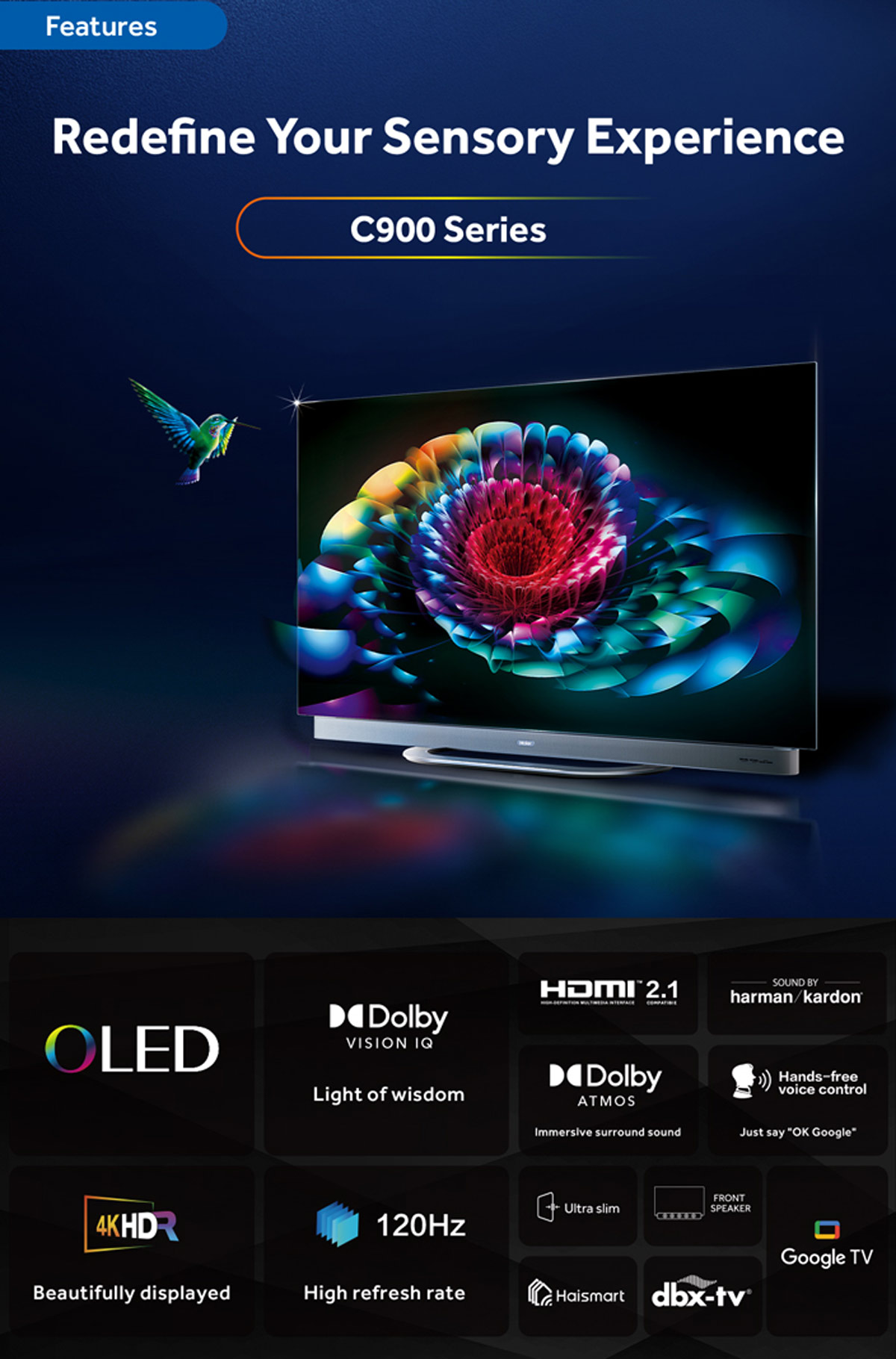 Haier 65" OLED 4K UHD Google Smart TV (120Hz) / HDR / Harman Kardon ...