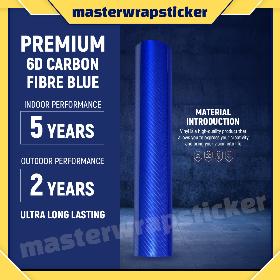 CAR CARBON FIBER STIKER BLUE GLOSS WRAP(152CM-CUSTOM)sticker kereta ...