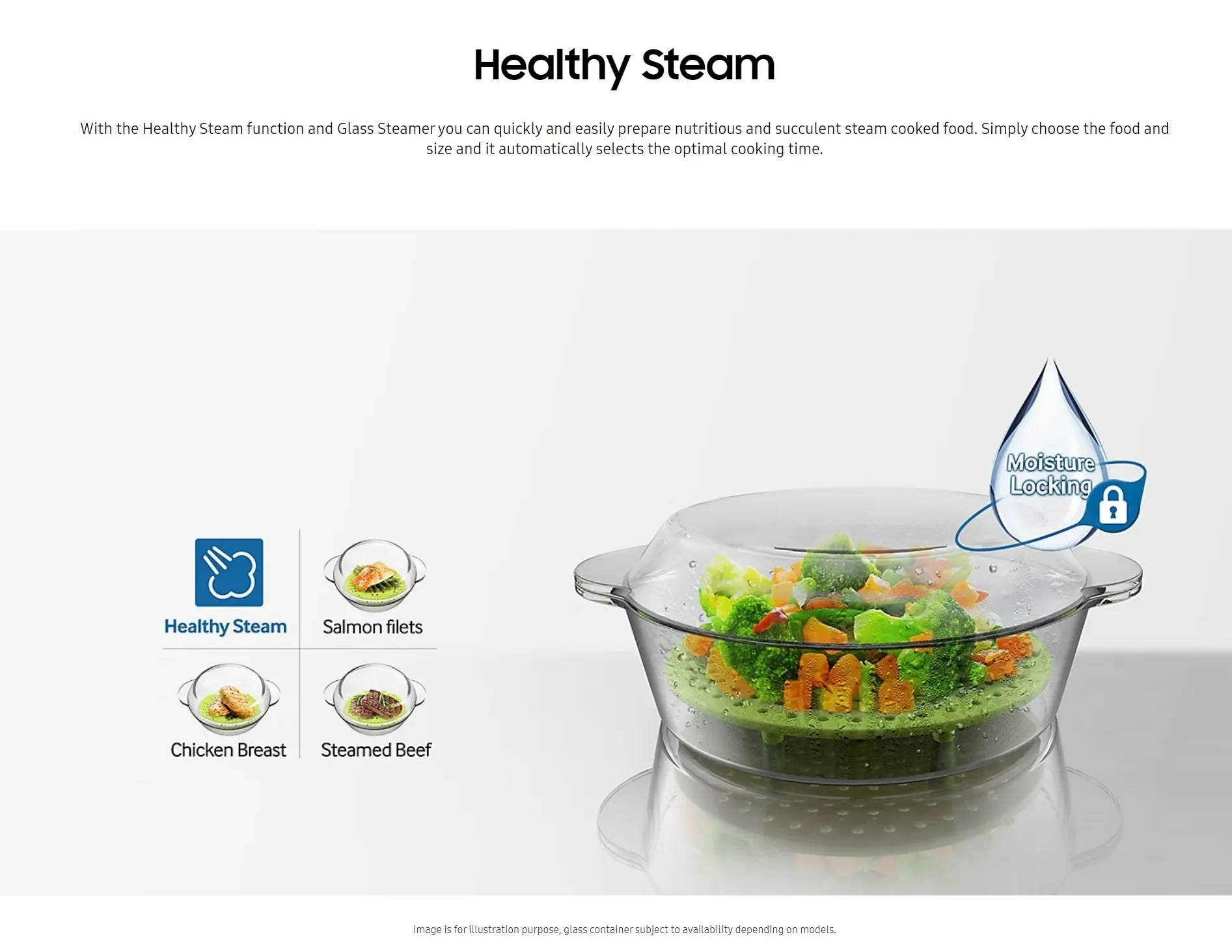 Samsung Microwave Oven with Grill 23L Healthy Steam Easy Clean