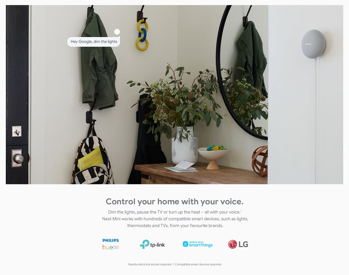 Google Nest Mini 2nd Gen Smart Home Device with Google Assistant, US ...