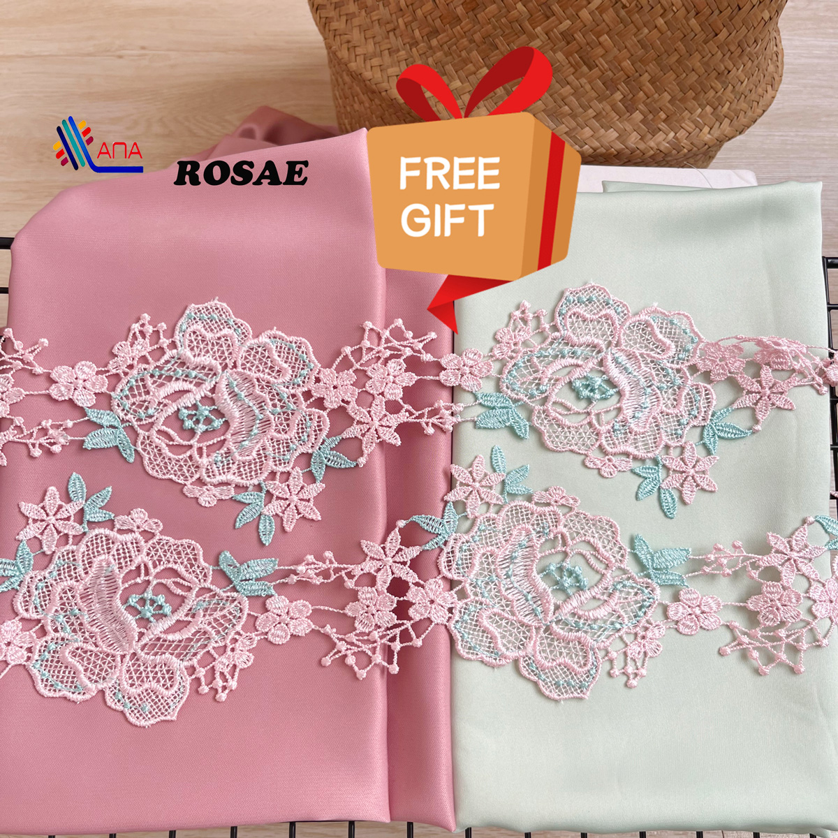 【FREE LACE】Shantung Shining Silk Bidang 58 Fabric For Bride's Dress Ana ...