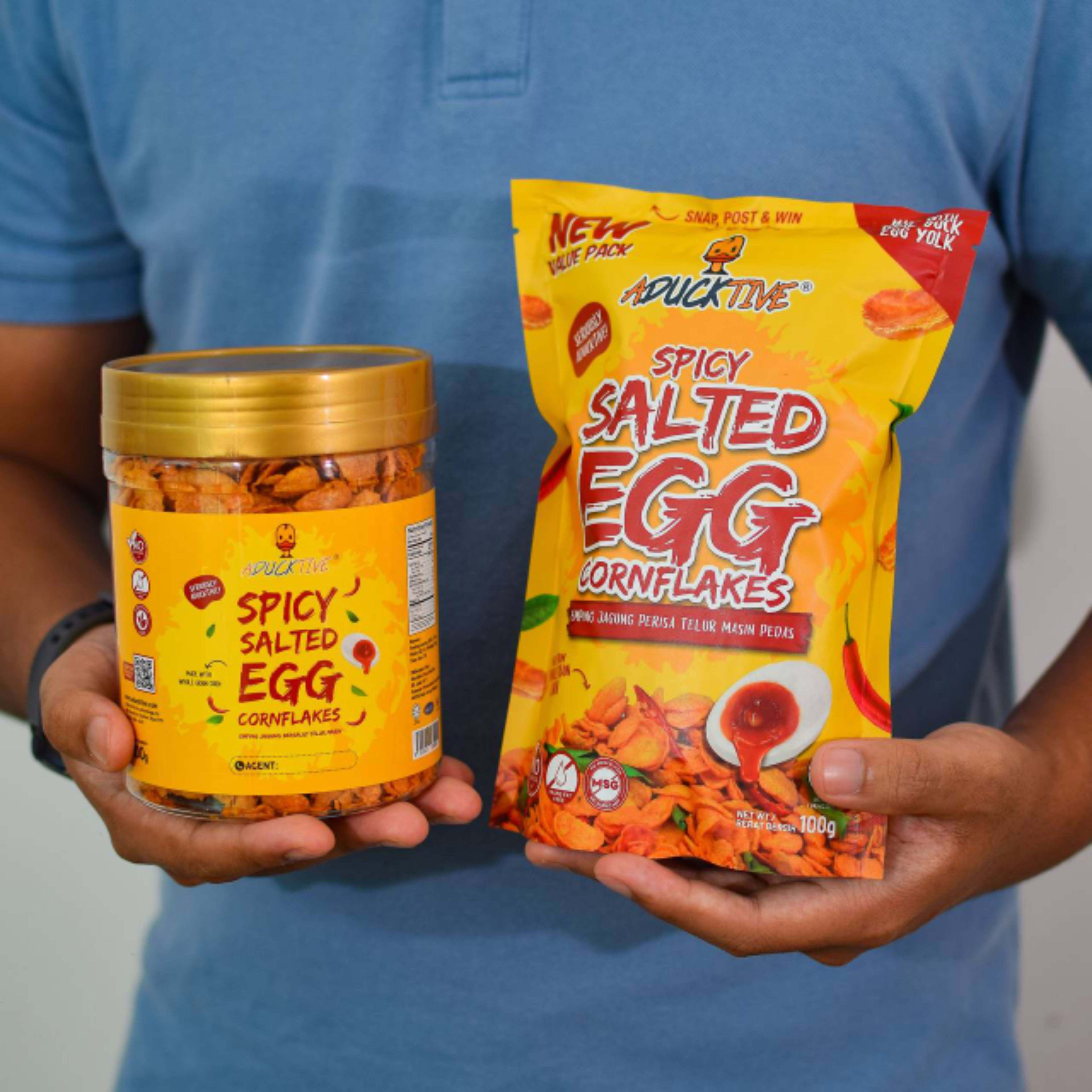 ADUCKTIVE Set Raya TIFFIN / Salted Egg Cornflakes Original dan Spicy ...