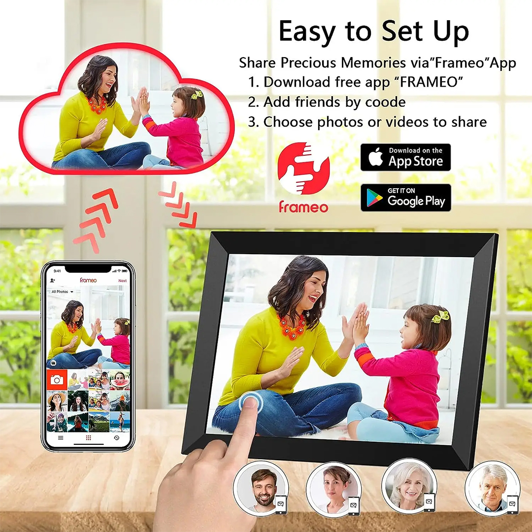 Frameo Cloud Digital Photo Picture Frame WiFi Touch Screen 10.1