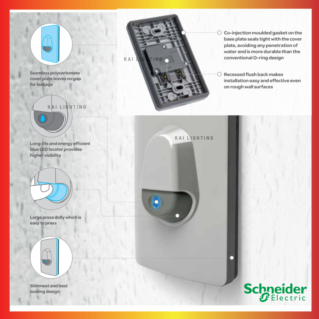 Schneider Electric Kavacha IP44 Weatherproof Surface Mount Door Bell ...