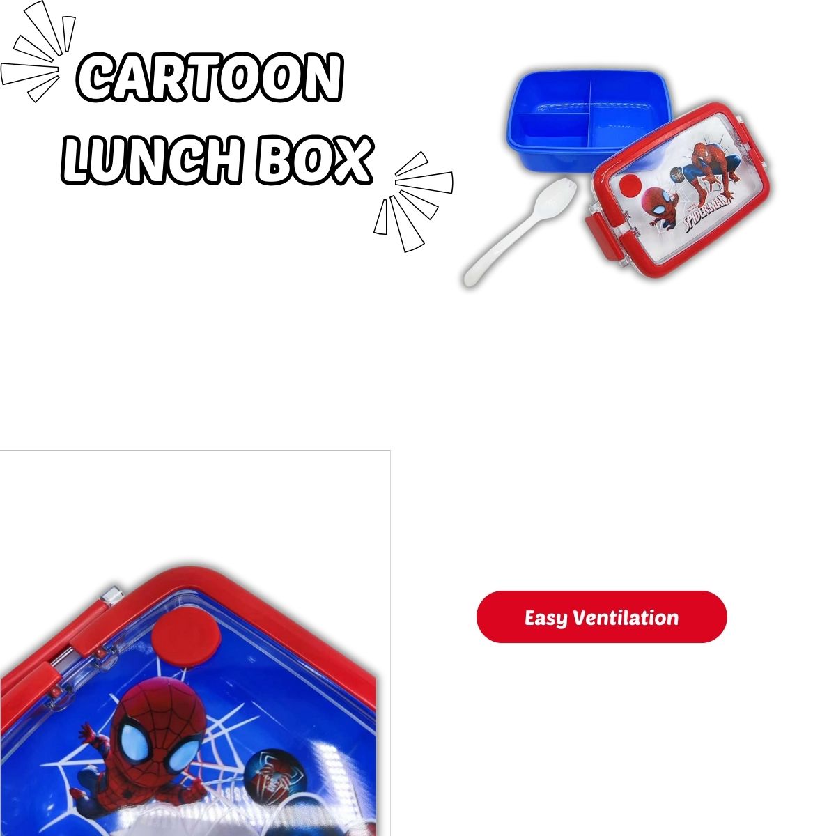 Cartoon Lunch Box Kids Food Containers with tableware (BGJAYA) | Shopee