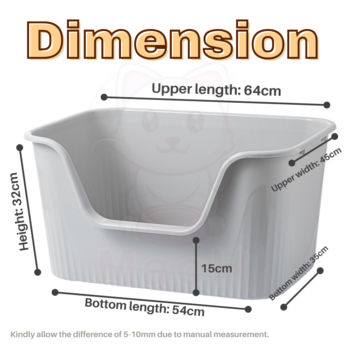 [STOCK CLEARANCE] Jumbo XXL Semi Enclosed Cat Litter Box Bekas Tandas