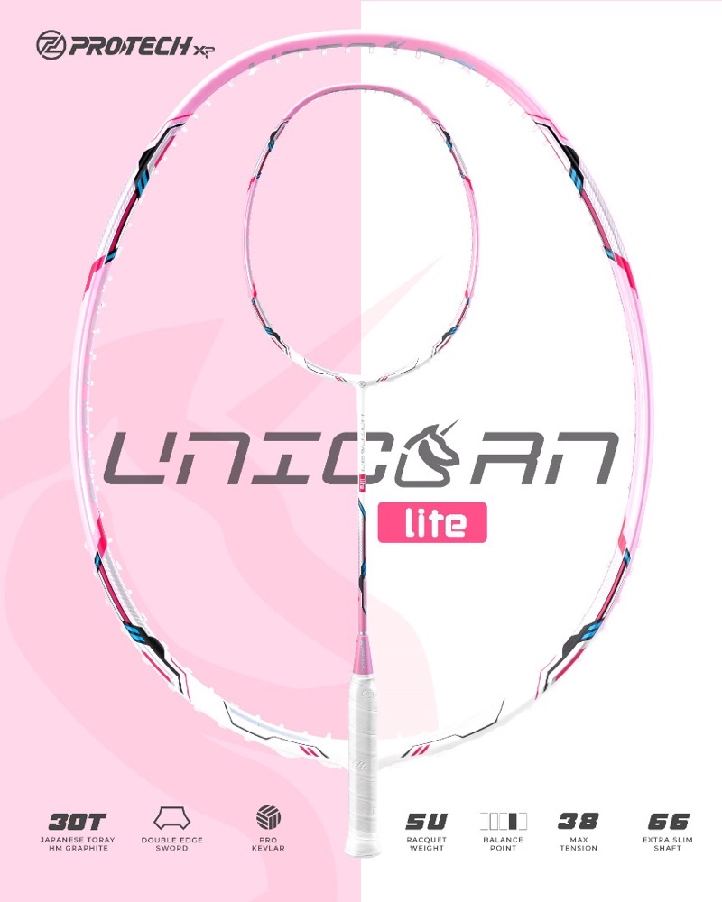 PROTECH Magic Unicorn Lite 5UG2 Badminton Rackets Max Tension 38 LBS ...