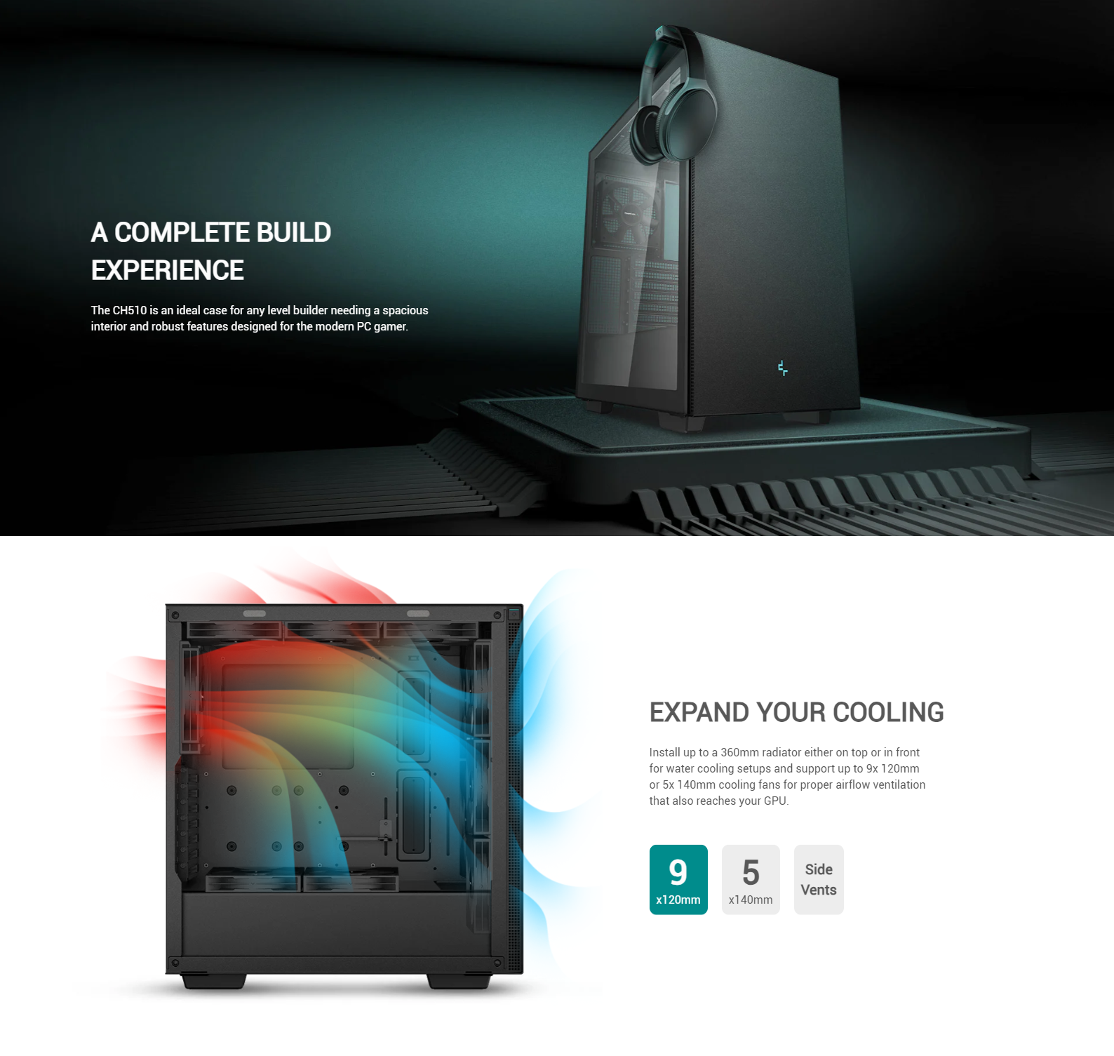 DeepCool CH510 TG Mid-Tower ATX Chassis - Black /White # R-CH510-BKNNE1 ...