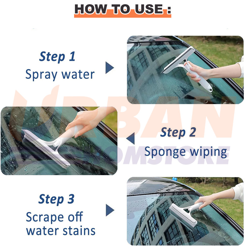UBH 3 in 1 Window glass cleaner Window wiper squeegee Multi Spray/Wipe ...