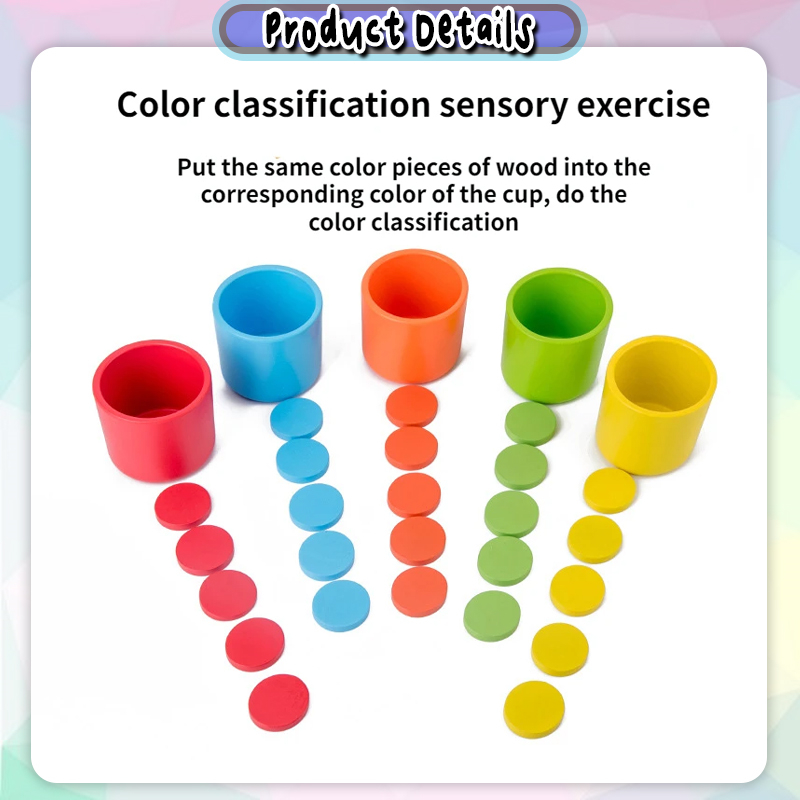 [Happy Kids] Colour Matching Cup Color Sorting Toy Early Learning ...