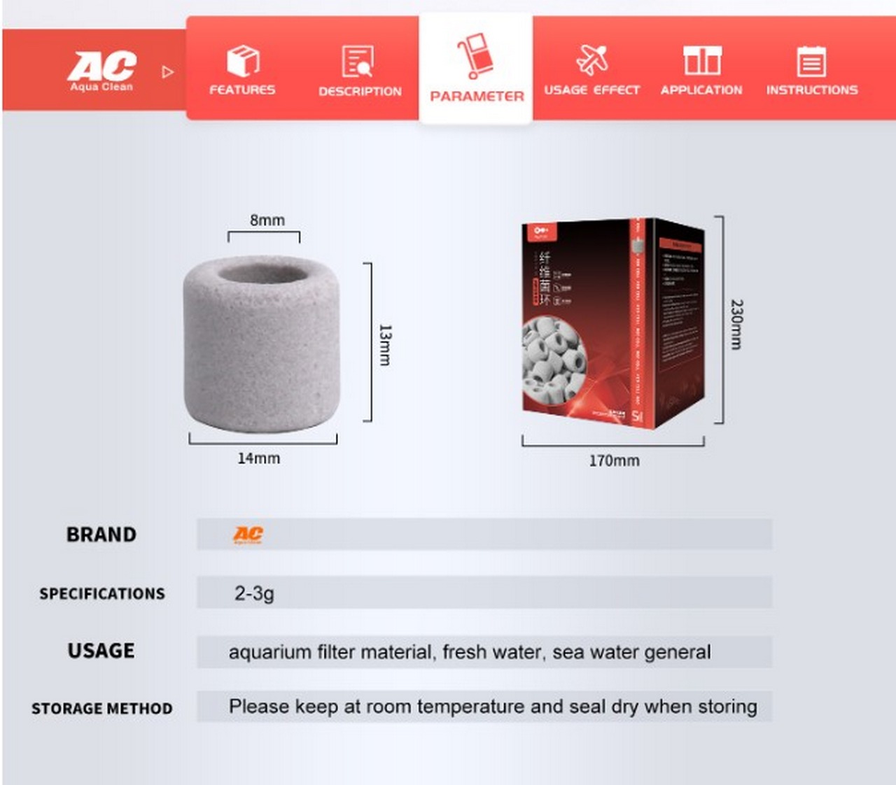 AC Bio Ceramic Ring Bio Ring Filter Media Fish Tank Filter 5 Little（AC ...