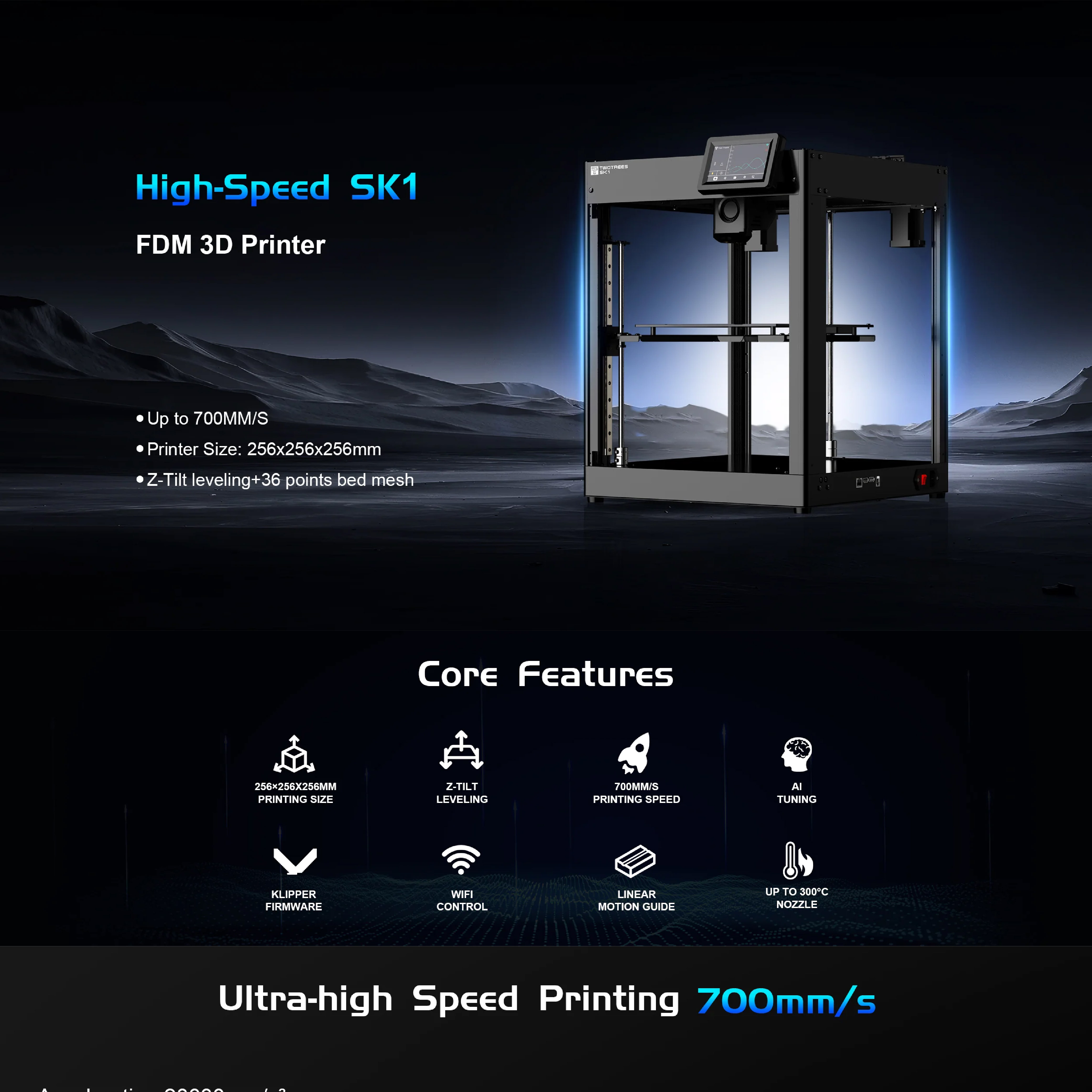Two Trees SK1 High Speed Printing up to 700mm/s / WiFi Control / All ...