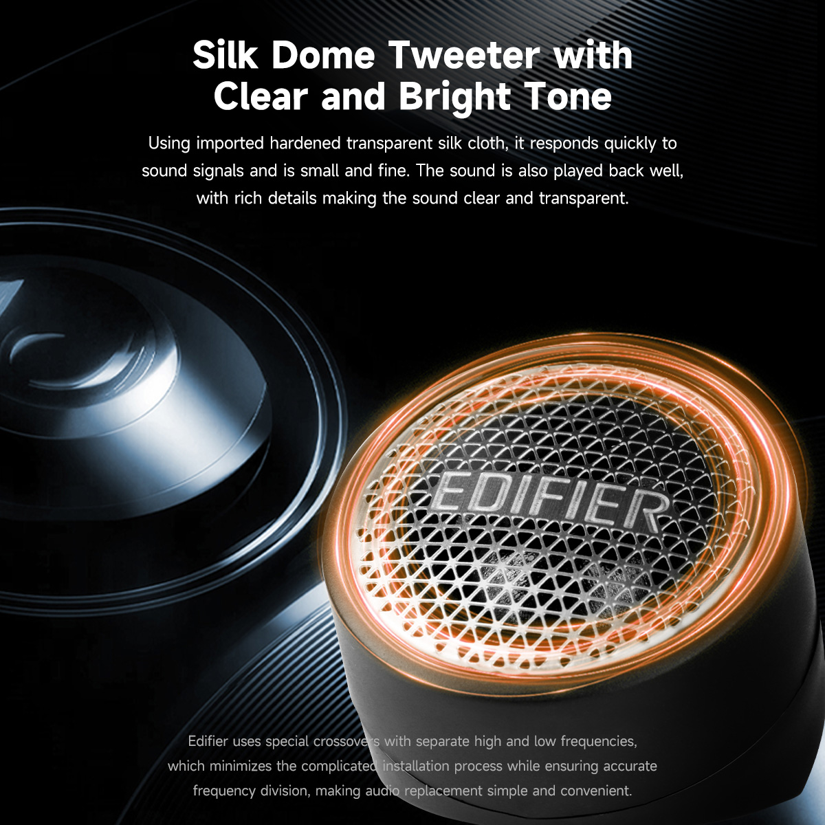 Edifier NS165 Front Car Speaker Silk Dome Tweeter, Crossover & Vented ...
