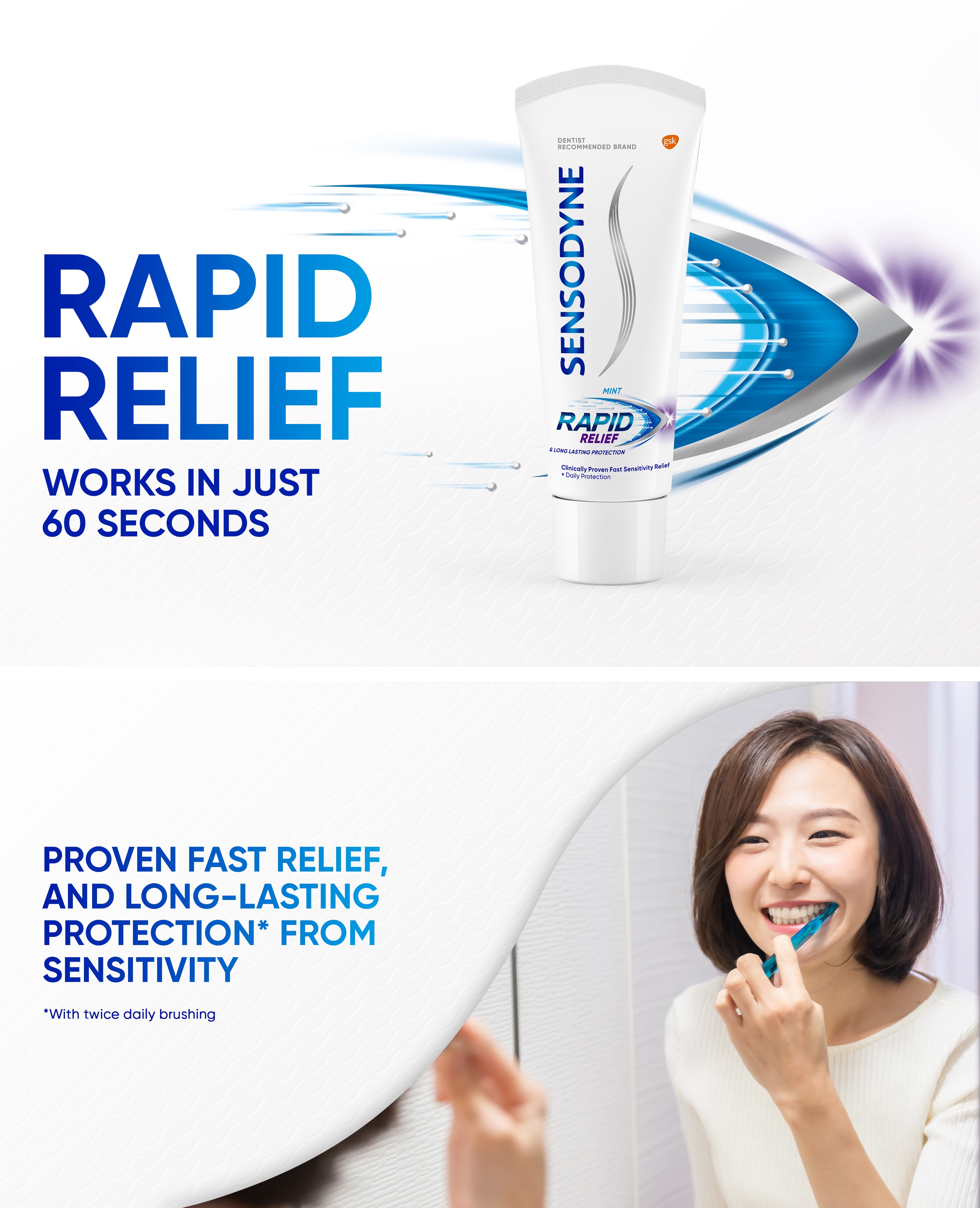 Sensodyne Toothpaste Rapid Relief, Fast Sensitivity Relief And Lasting ...
