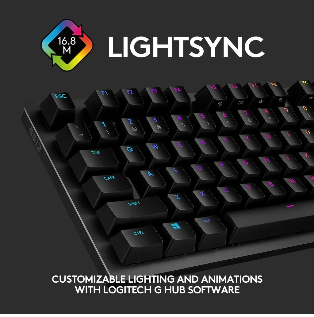 Logitech G512 Carbon RGB Mechanical Gaming Keyboard, Linear/Carbon ...