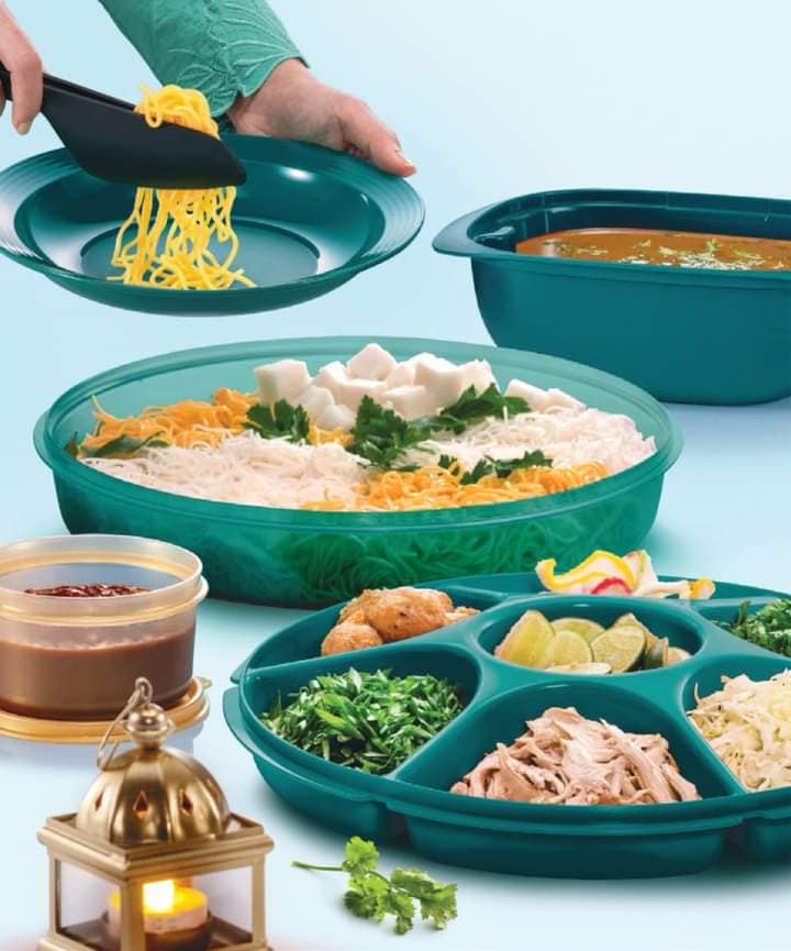 Tupperware Serving Centre round Food container bekas kuih raya cny food ...