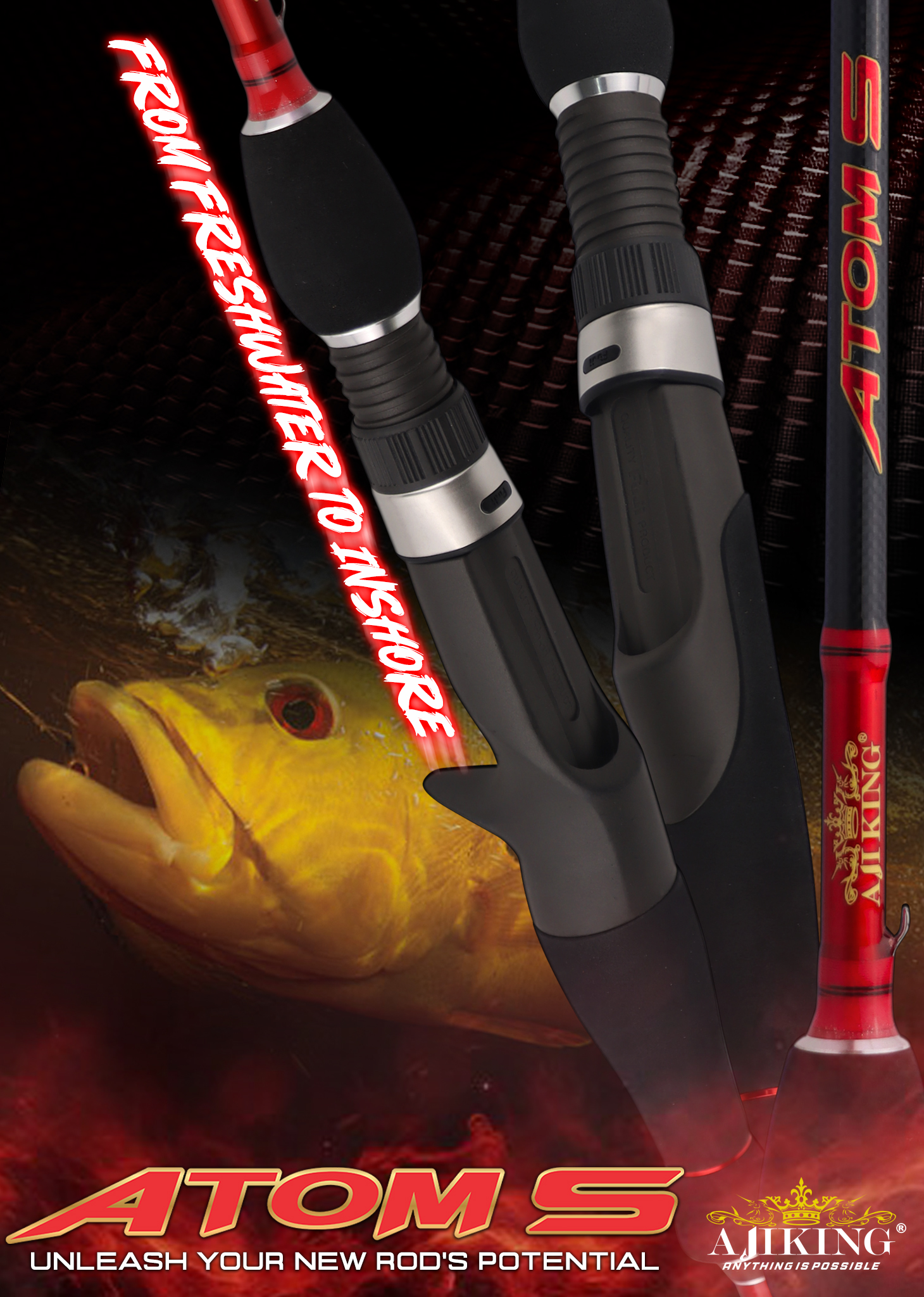 Ajiking Atom S Joran Pancing Spinning / Casting Rod 5'6-8'0kaki | Air ...
