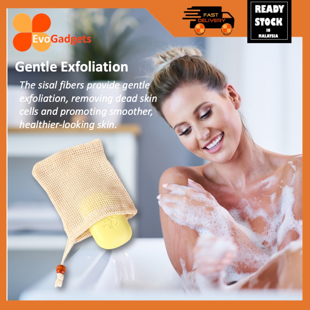 EvoGadgets – Sisal Soap Saver Pouch / Soap Net / Exfoliating Soap Bag ...