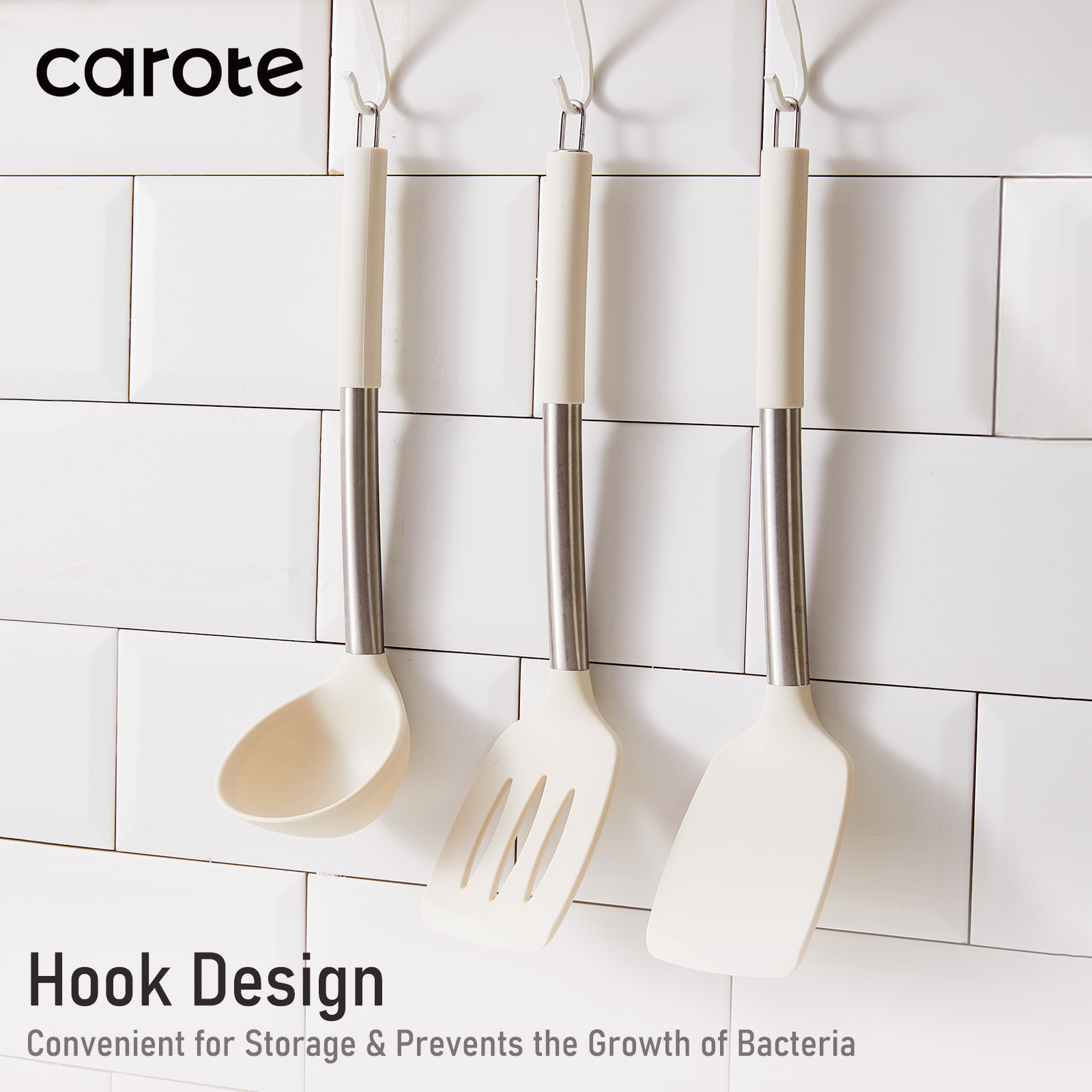 CAROTE spatula silicone spatula non-stick special soup spoon stainless ...