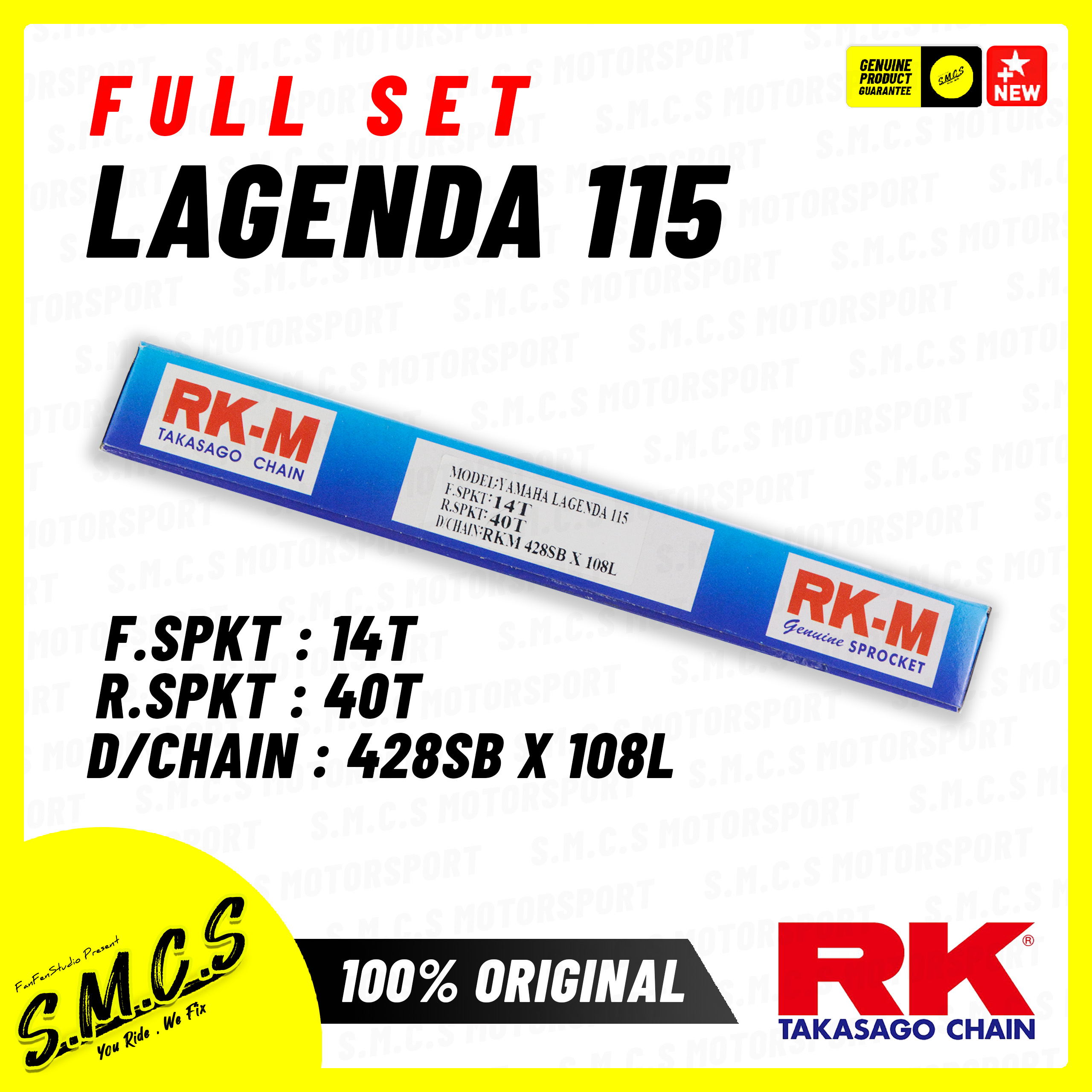 RKM SPROCKET LAGENDA 115 [𝟭𝗦𝗘𝗧] Rantai Motor Yamaha SRL 115 [𝟭𝟬𝟬 ...