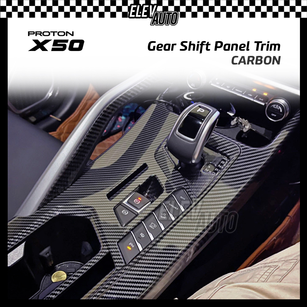 Proton X50 Gear Shift Panel Trim Carbon Fiber Black Interior ...