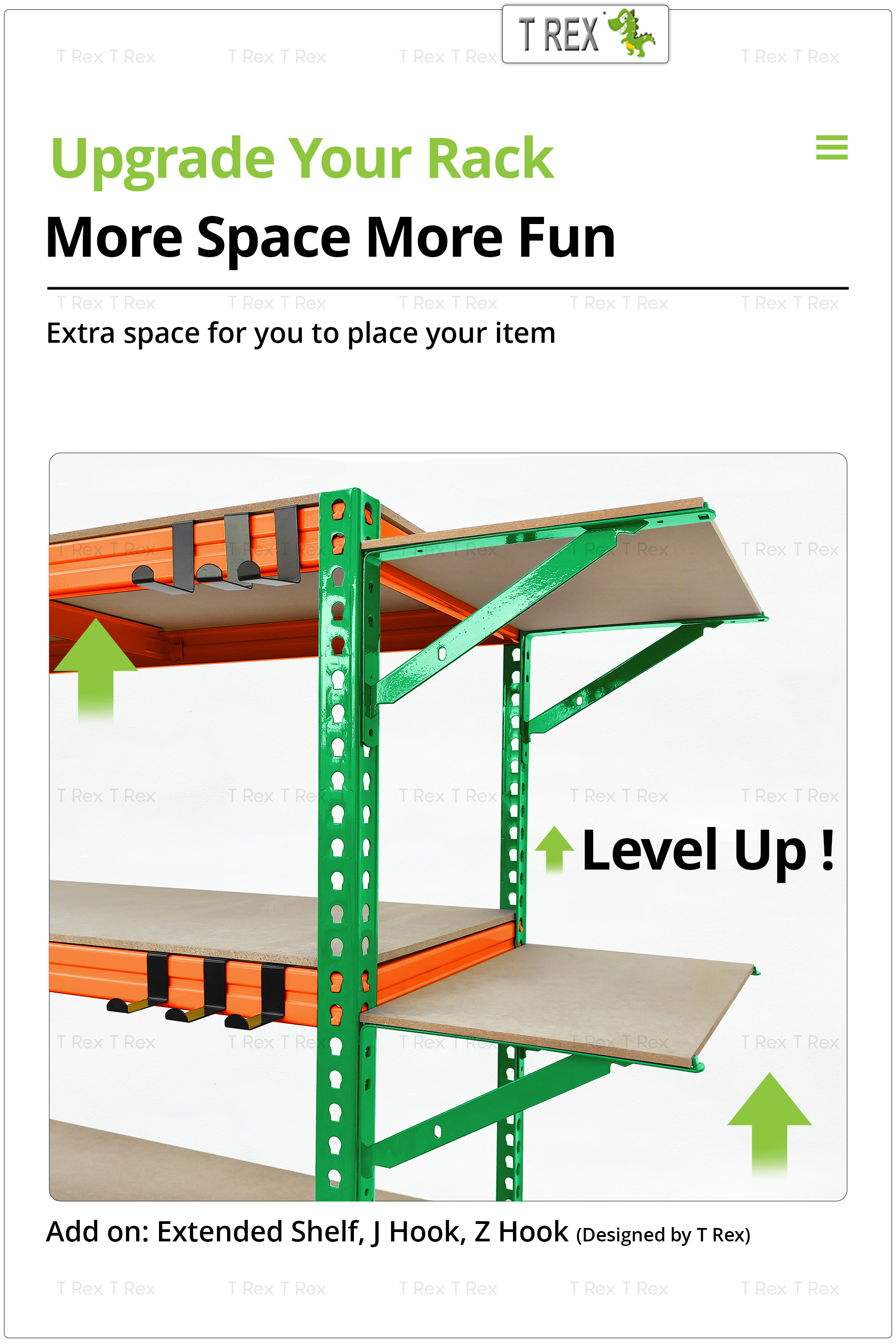 T Rex 3 Tiers Warehouse Boltless Rack / Home, Office, Warehouse, Store ...