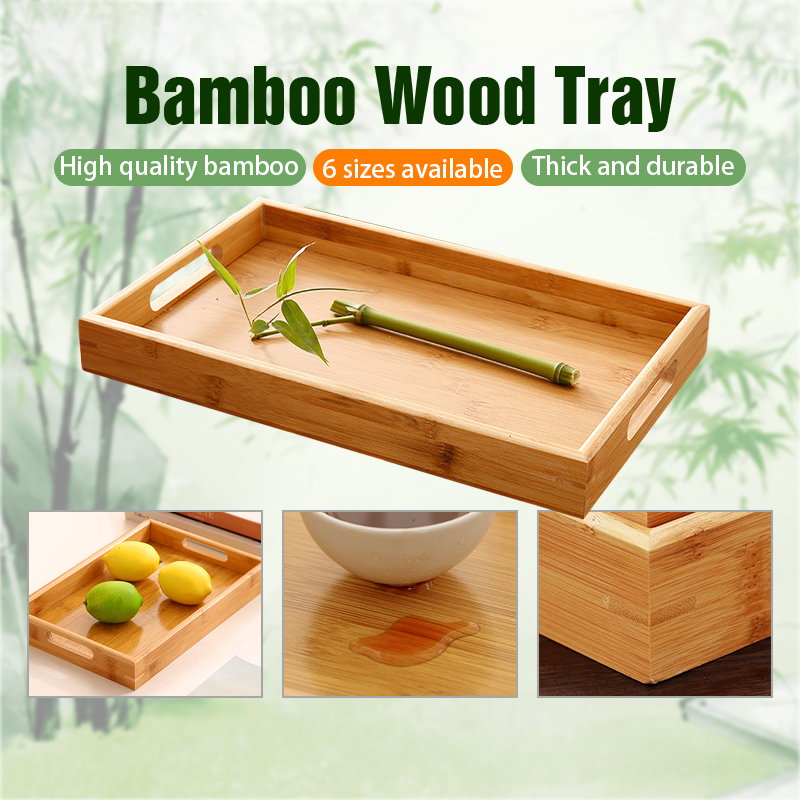 🔥RAYA Miniis Dulang Kayu Wood Bamboo Trays Kitchen Rack Wooden Tray ...