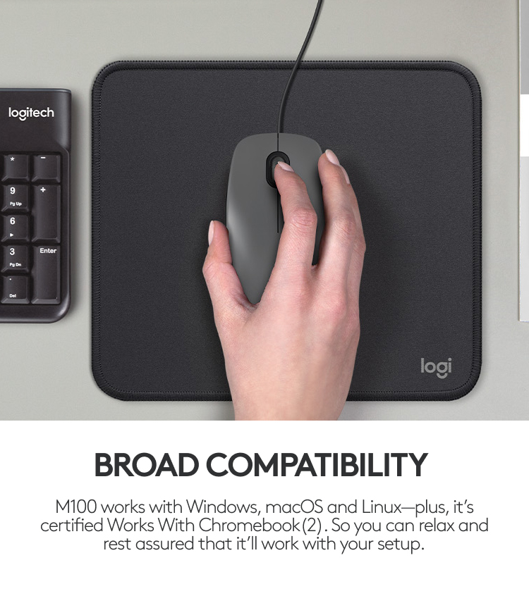 Logitech M100r Wired USB Mouse, 3-Buttons, 1000 DPI Optical Tracking ...