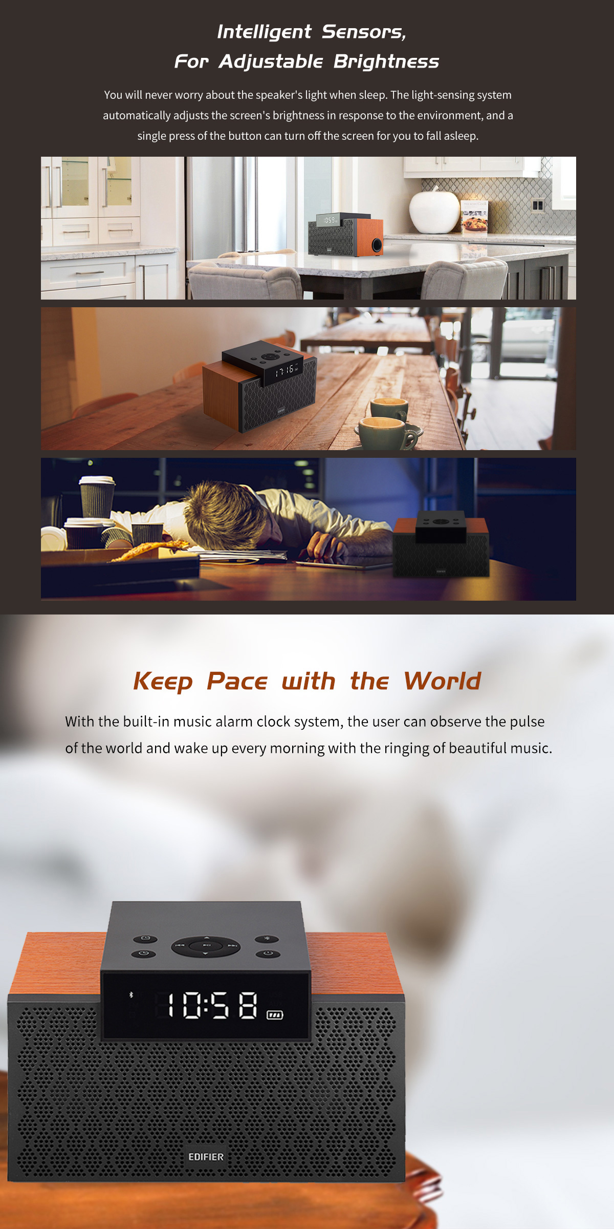 Edifier MP260 Portable Speaker - Bluetooth V5.0 | Built-in Clock ...