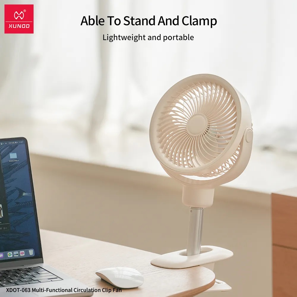 XUNDD XDOT-063 Desktop Clamp Circulating Fan ( 6000mAh ) Lightweight ...
