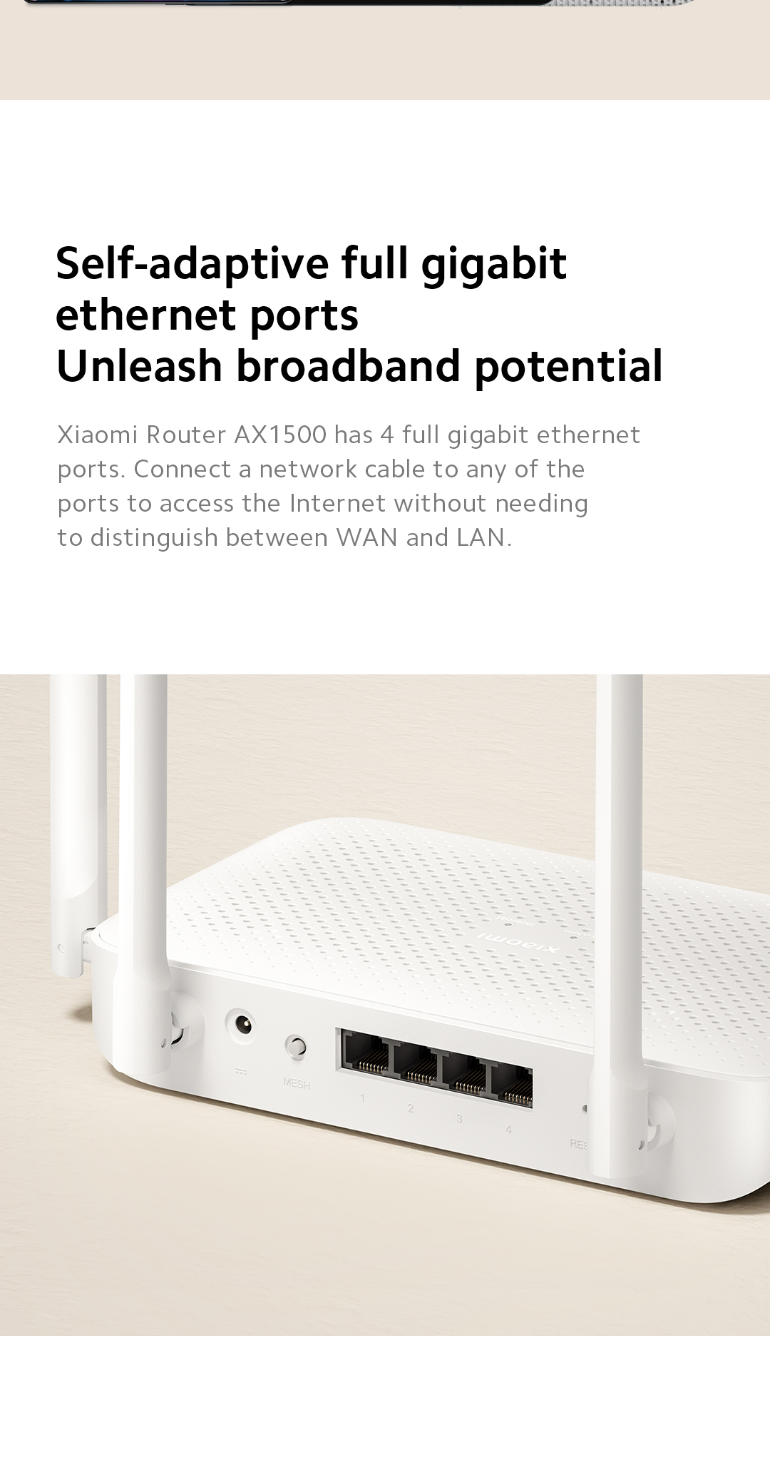 Xiaomi Router AX1500 Up to 1500Mbps*/5GHz WIFI 6/Mesh networking ...