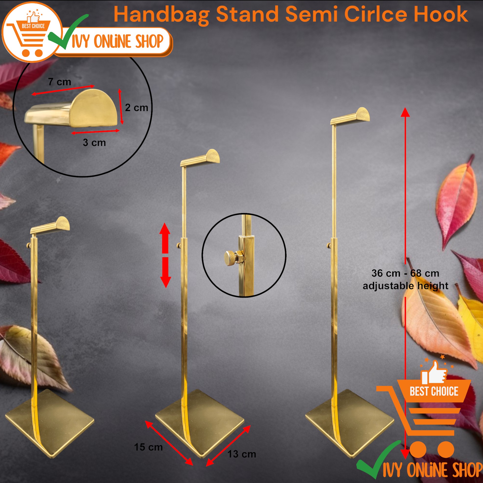 Handbag Adjustable Display Stand Rack Bags Purse Shelf Stainless Steel ...