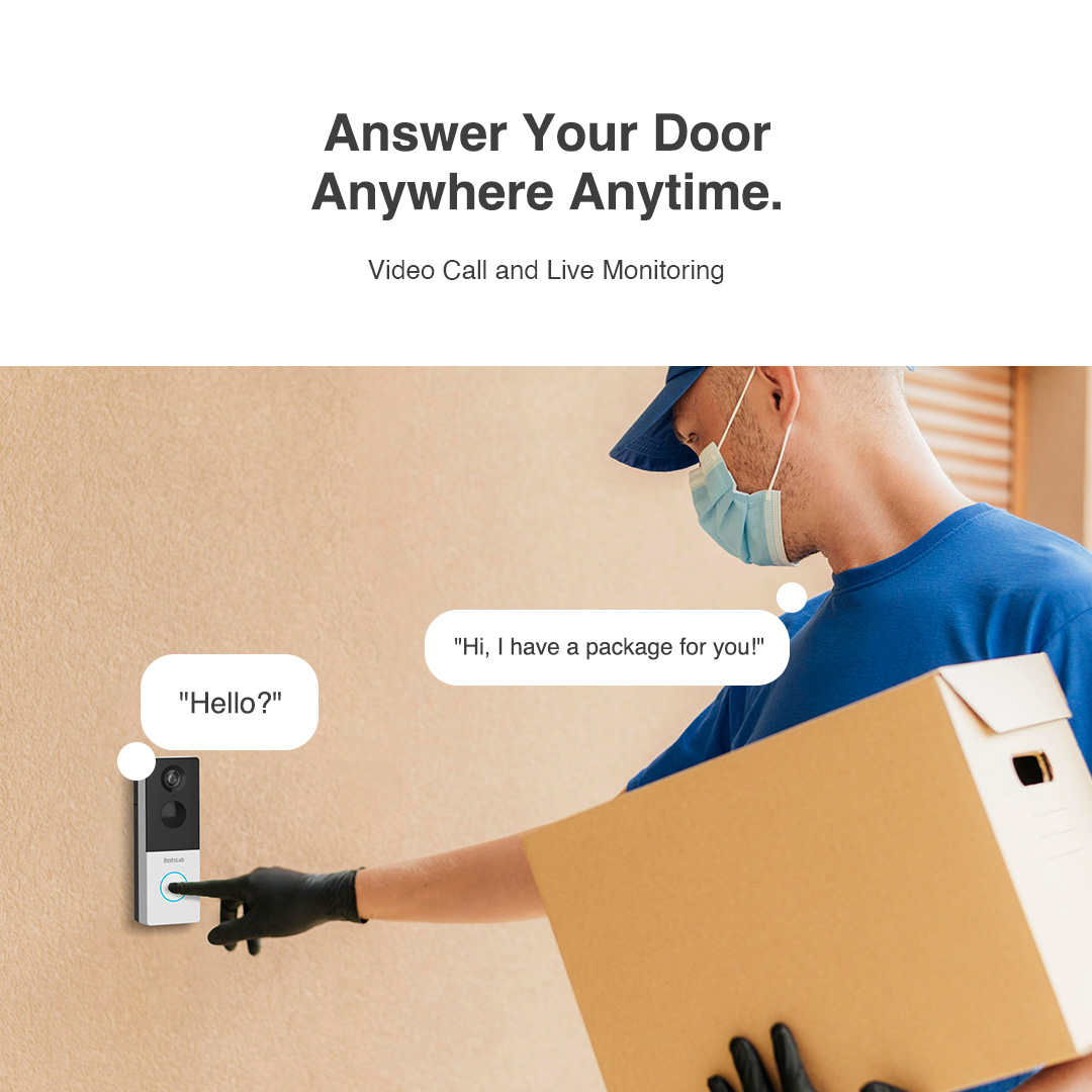 Botslab Video Doorbell Cam R801 2K FHD Smart Home Security Camera ...