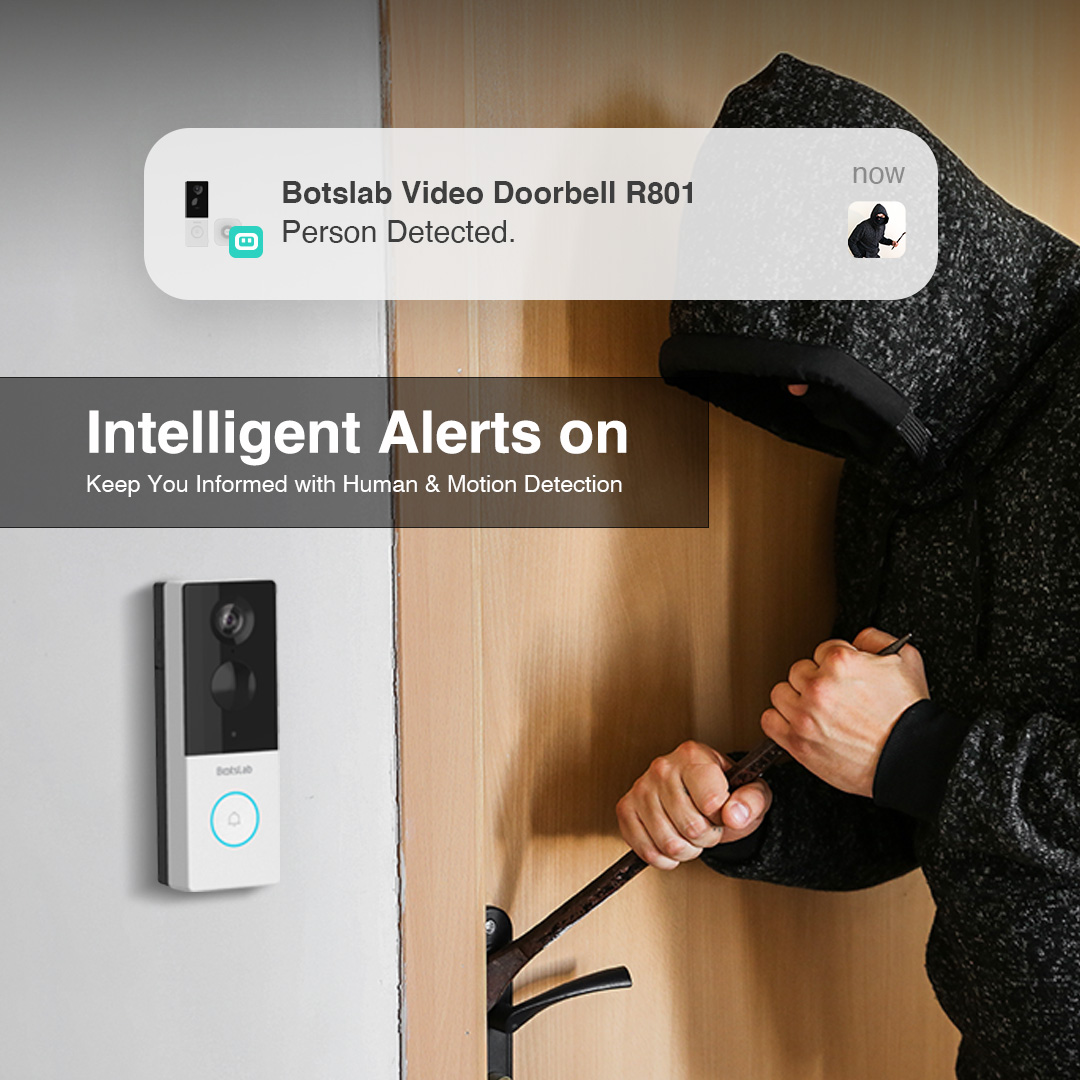 Botslab Video Doorbell Cam R801 2K FHD Smart Home Security Camera ...
