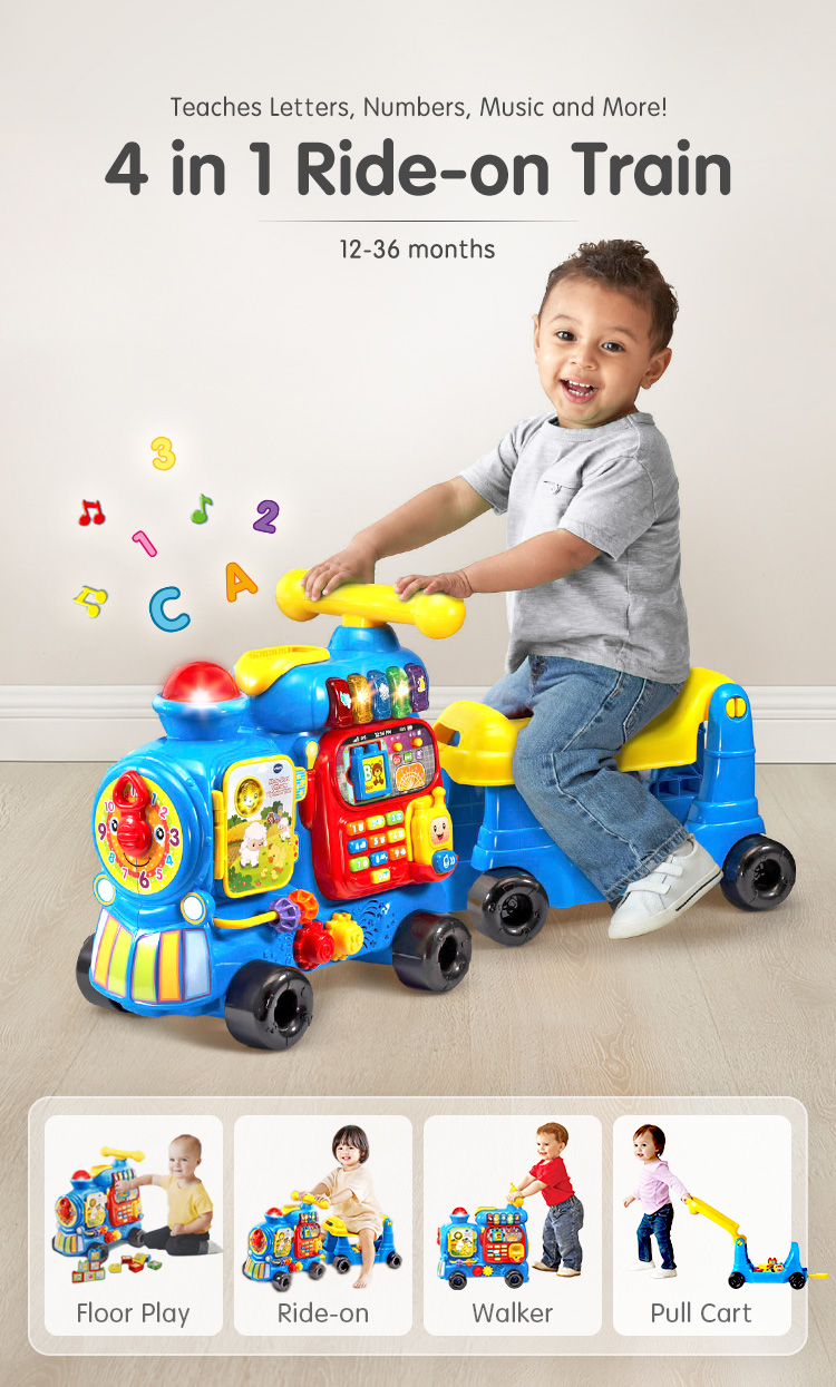 VTech 4 in 1 Ultimate Alphabet Train (Blue) Ride-on Toys Learning kids ...