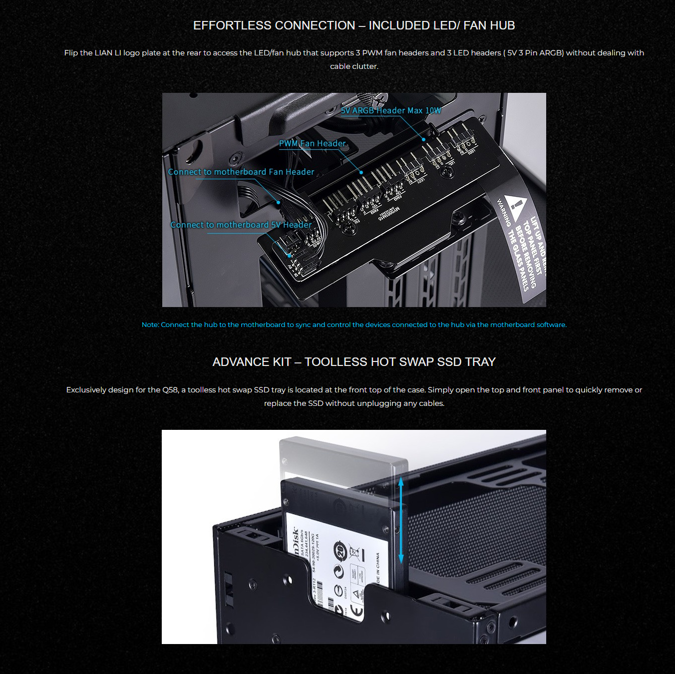 LIAN LI Q58 TG Mini-ITX Chassis With PCIE 4.0 Riser Cable - Black ...