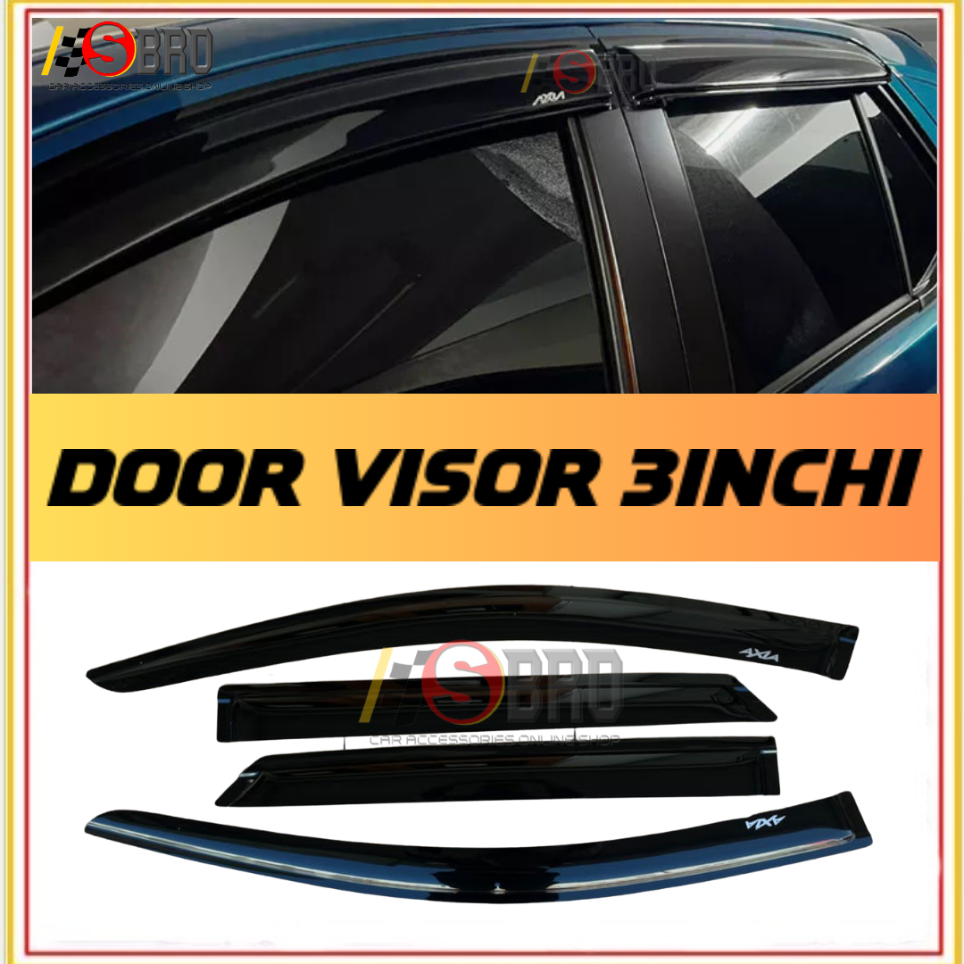 Perodua Axia 2023-Present Door Visor 3' Air Press / Injection Style ...