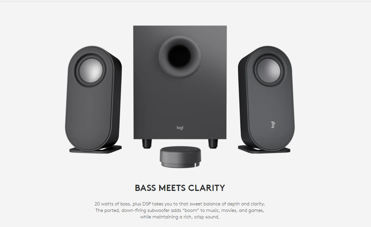 LOGITECH Z407 WIRELESS BLUETOOTH COMPUTER SPEAKER WITH 3 WAY TO CONNECT ...