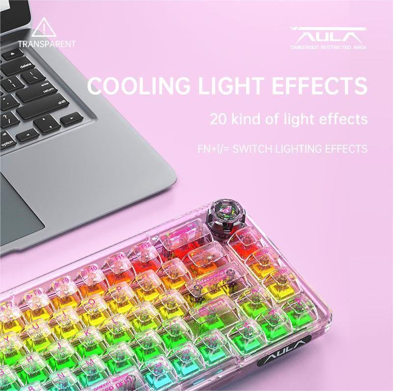 AULA F68 Mechanical Gaming Keyboard 3 mode Low Latency Bluetooth Hot ...