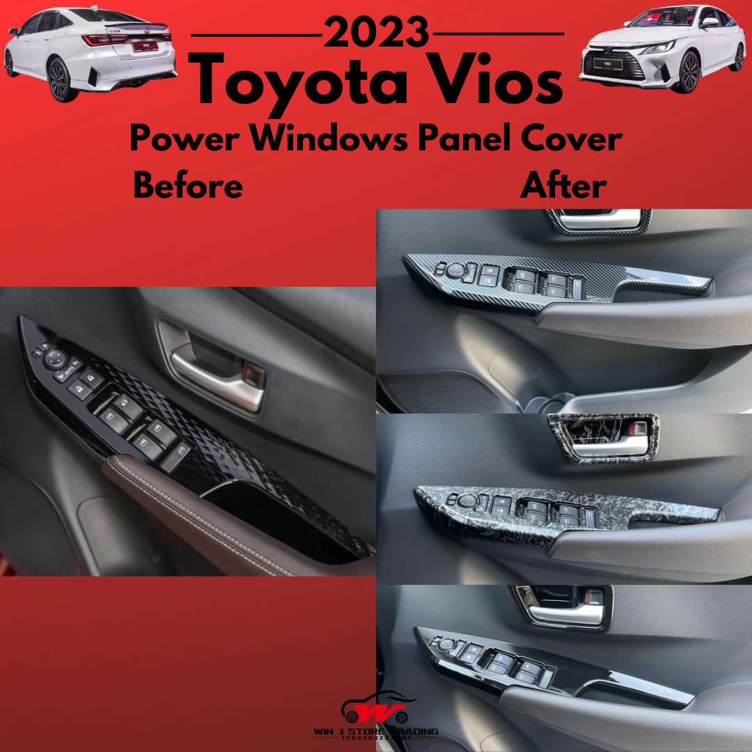 Toyota Vios Gen4 AC100 2023+ Carbon Trim/Glossy Black Power Windows ...
