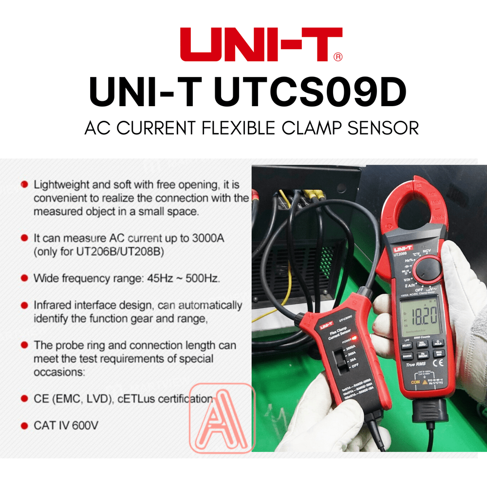 UNI-T UT208B 1000A AC DC True RMS CAT III 1000V/CAT IV 600V Digital ...