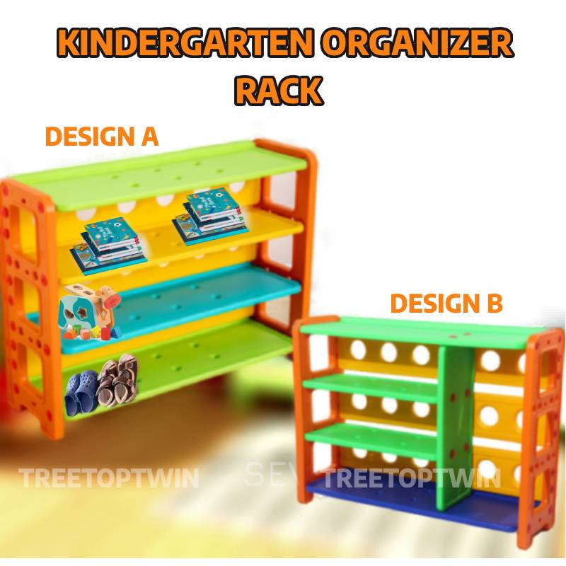 KINDERGARTEN ORGANIZER RACK Children Toy Storage Rack Book Rack Shoes ...