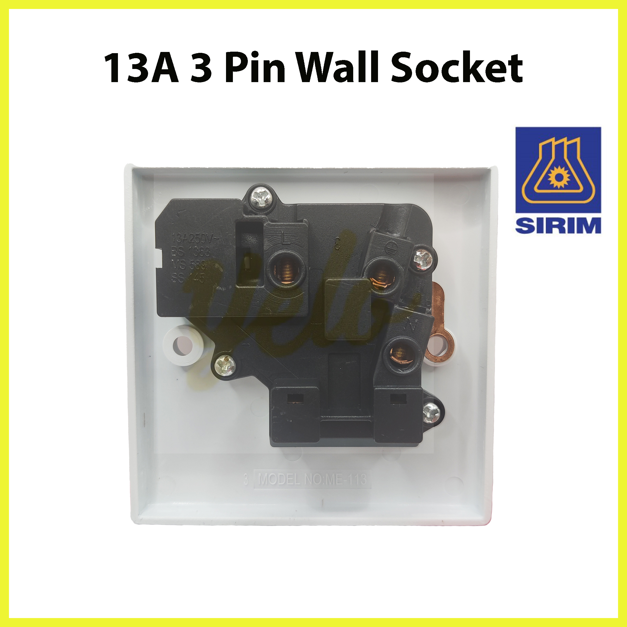 Soket Dinding 3 Pin 13A Switch Socket 13A Switches Wall Switch Wall ...
