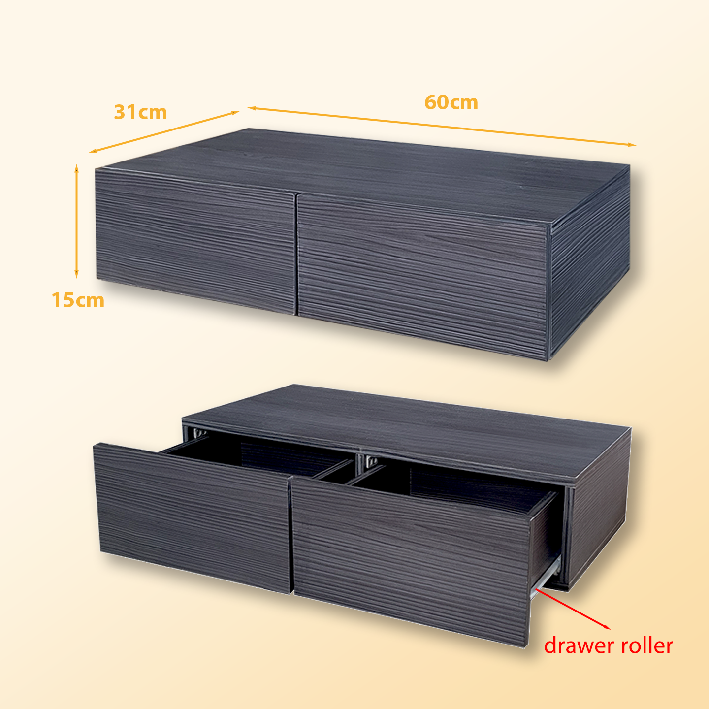 HOMATRIX Assembled Wall Mounted Drawer Table Cabinet Make Up Dressing ...